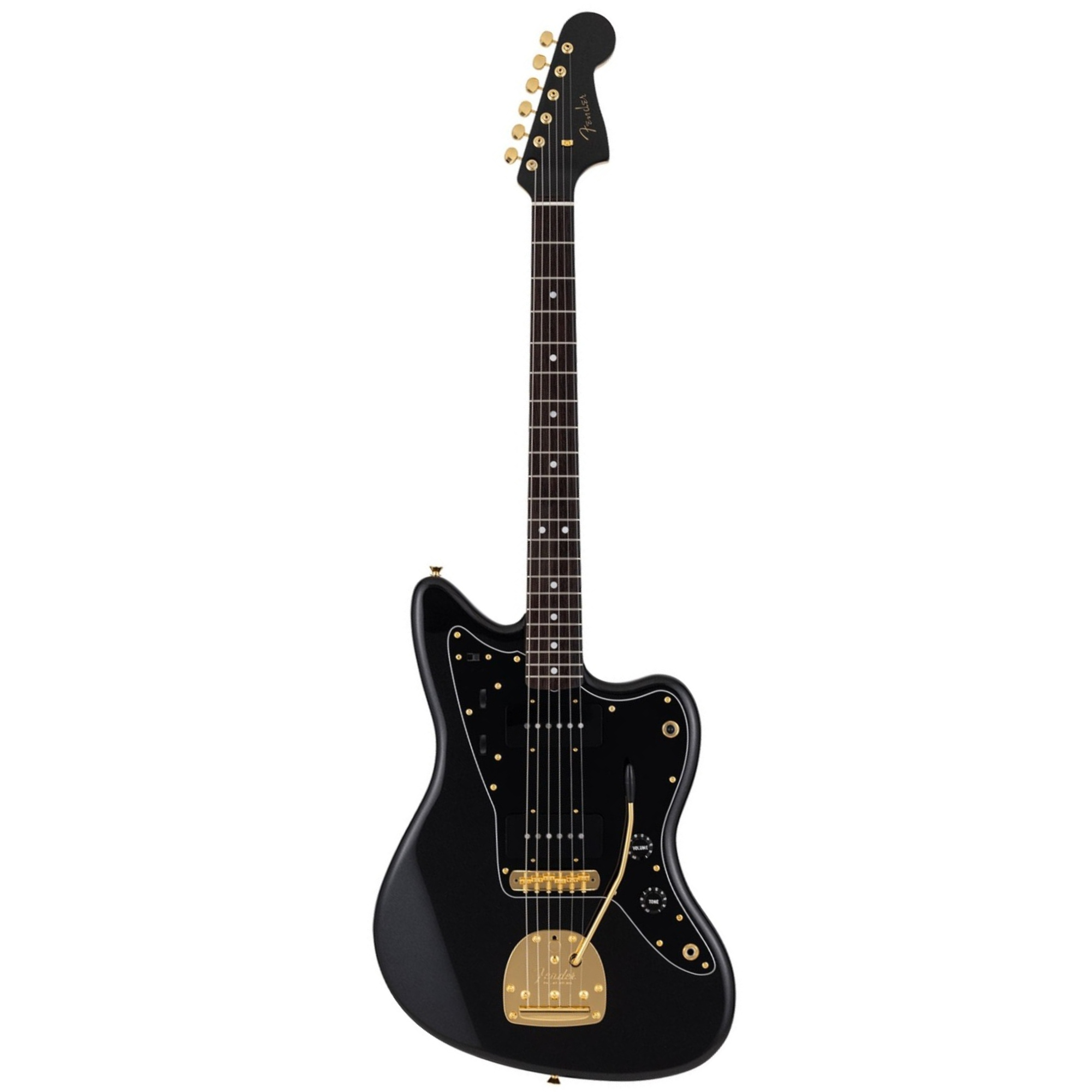 Fender Made in Japan Traditional 60s Jazzmaster Gold HW Black Pearl Elektro Gitar (Gigbag Dahil)