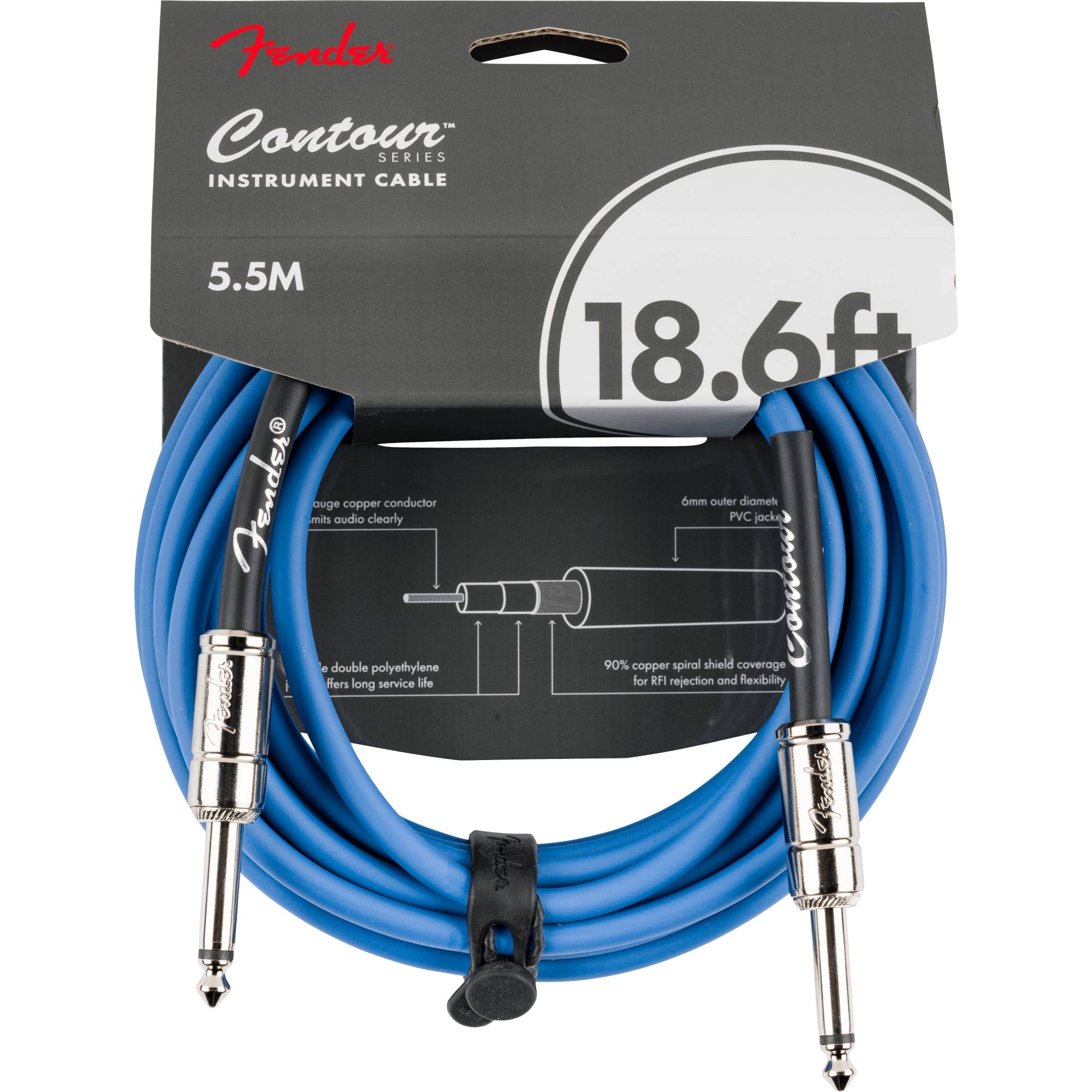 Fender Contour Serisi 5,5m Lake Placid Blue Enstrüman Kablosu