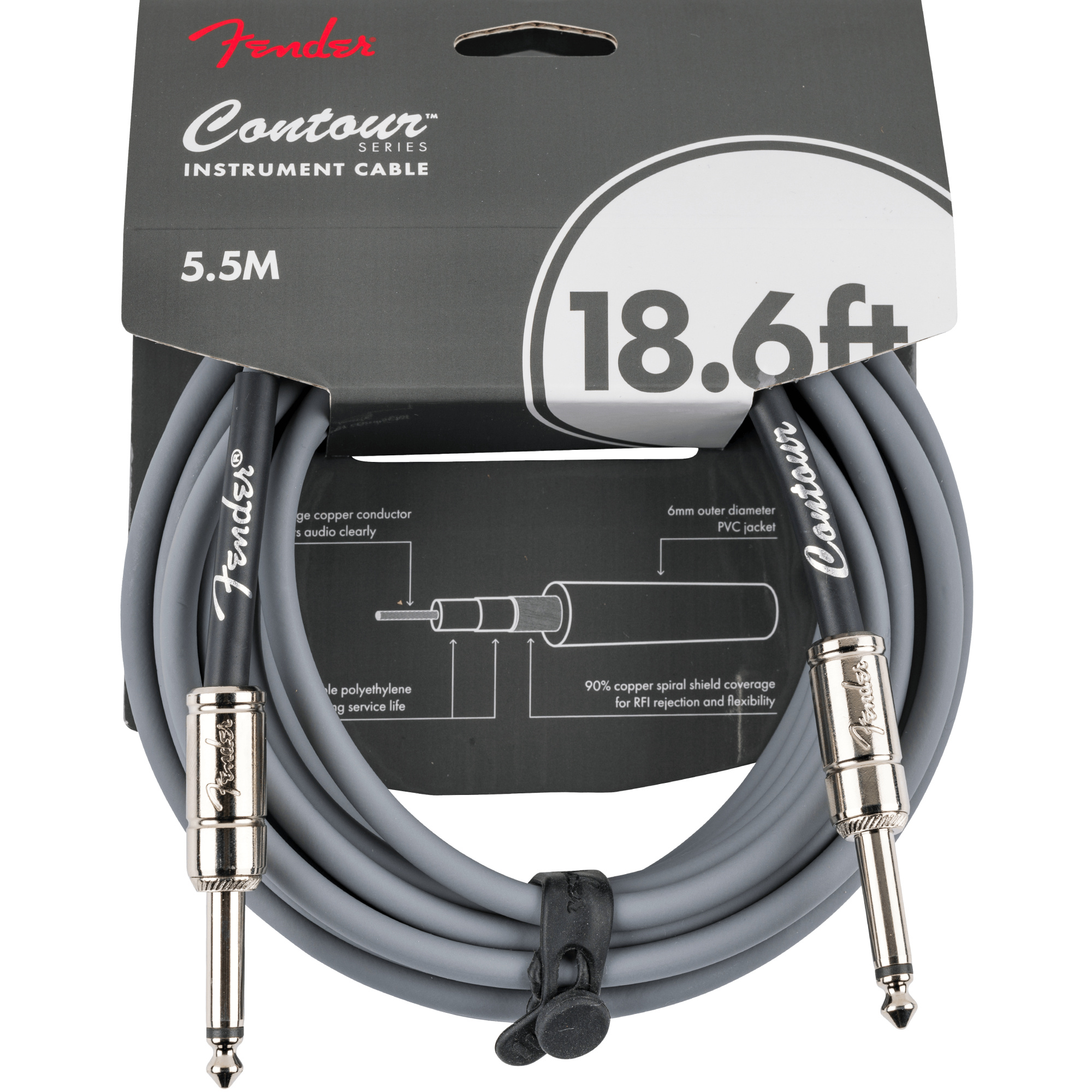 Fender Contour Serisi 5,5m Inca Silver Enstrüman Kablosu
