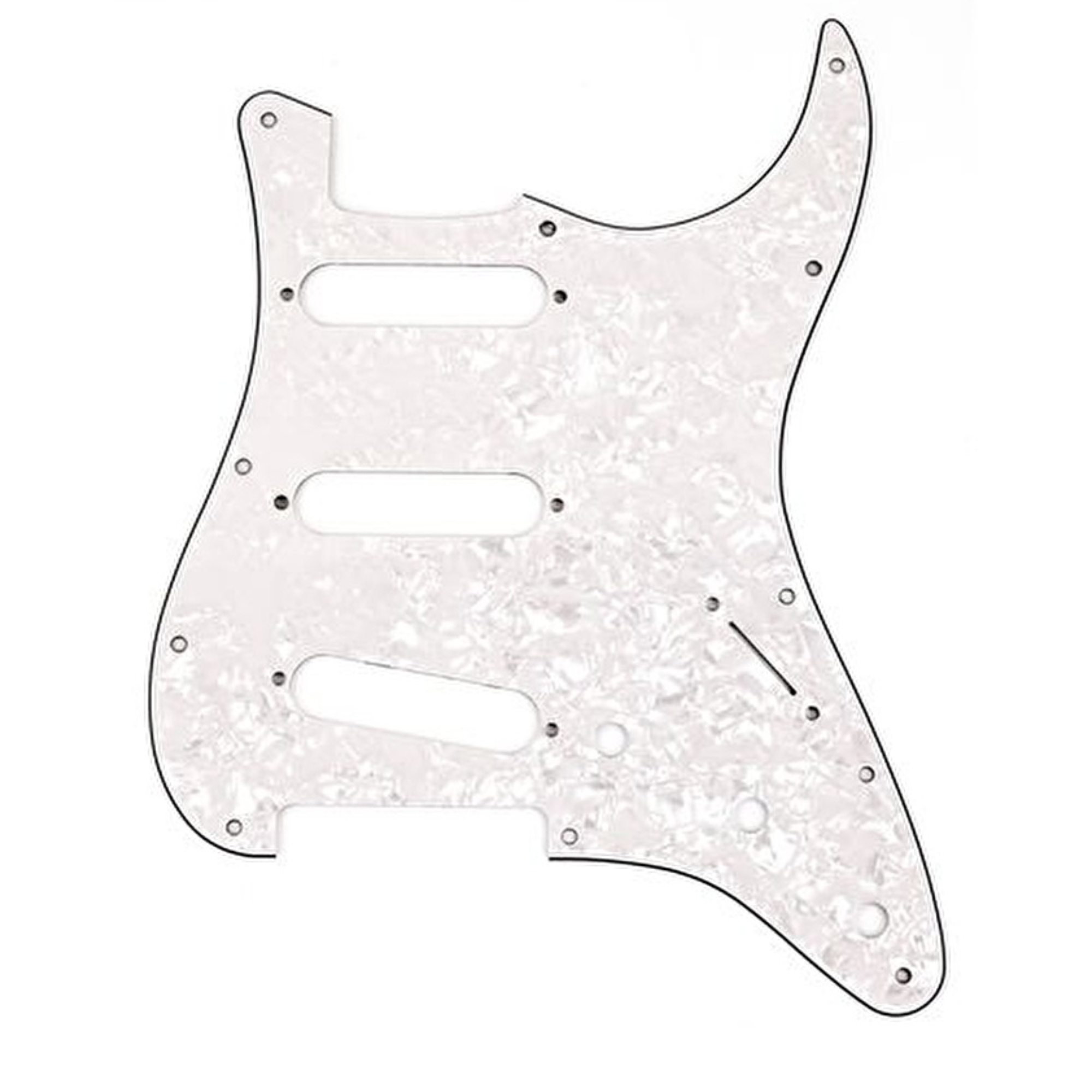 Fender Pickguard Strat 11 Hole S/S/S Configuration 4-Ply White Pearl