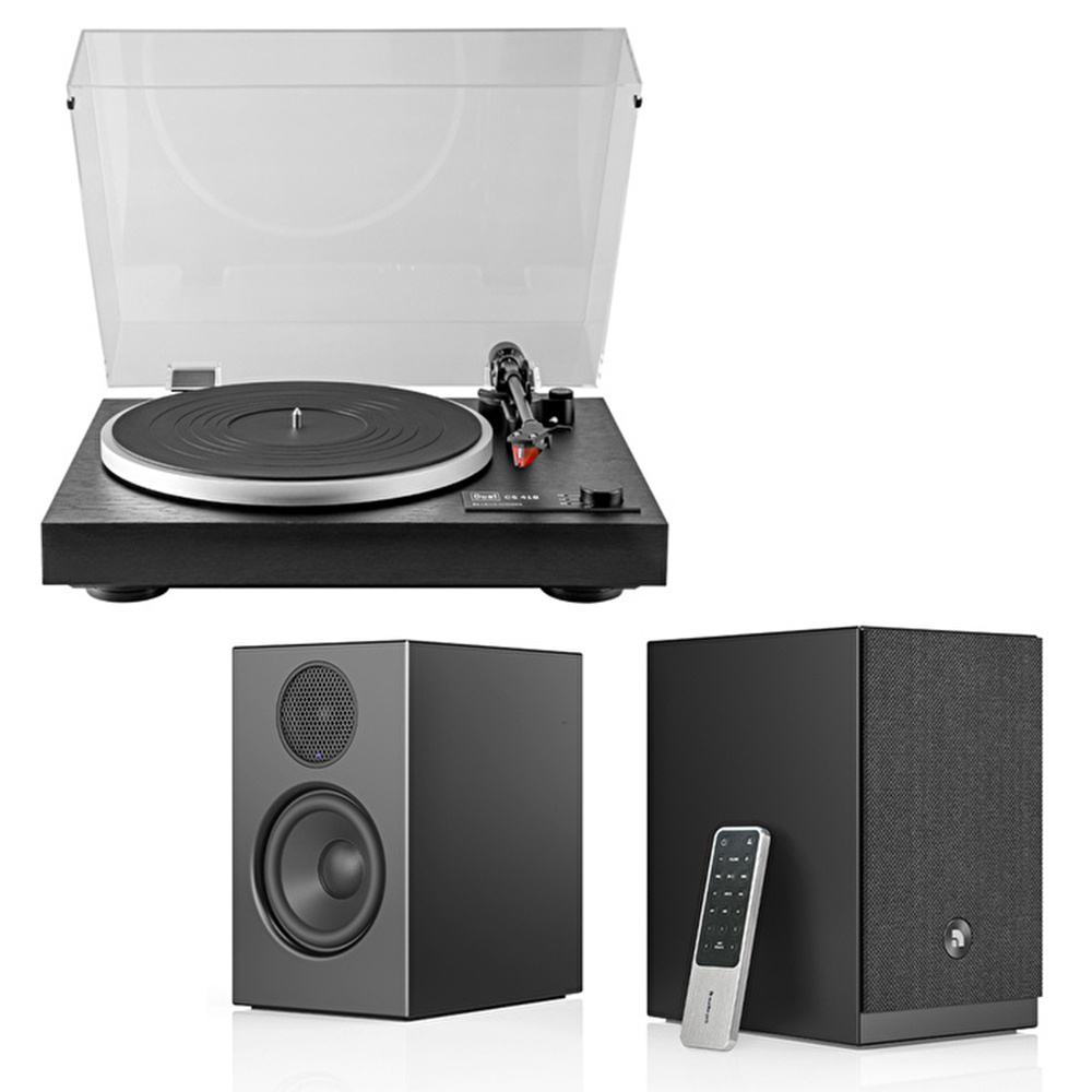 Audio Pro A28 W Black Hoparlör, Dual CS 418 Pikap Hi-Fi Müzik Sistemi