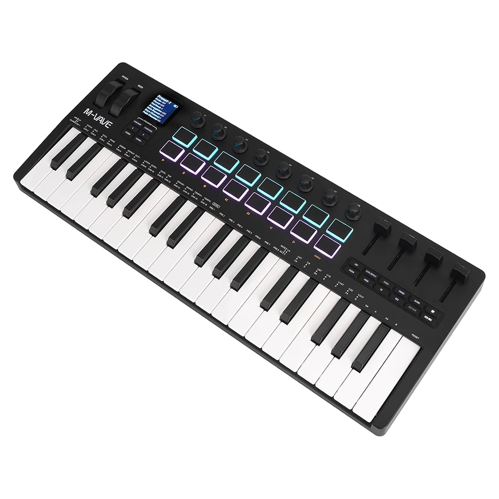 M-VAVE SMK-37 PRO BLACK 37 Tuşlu Kablosuz MIDI Klavye