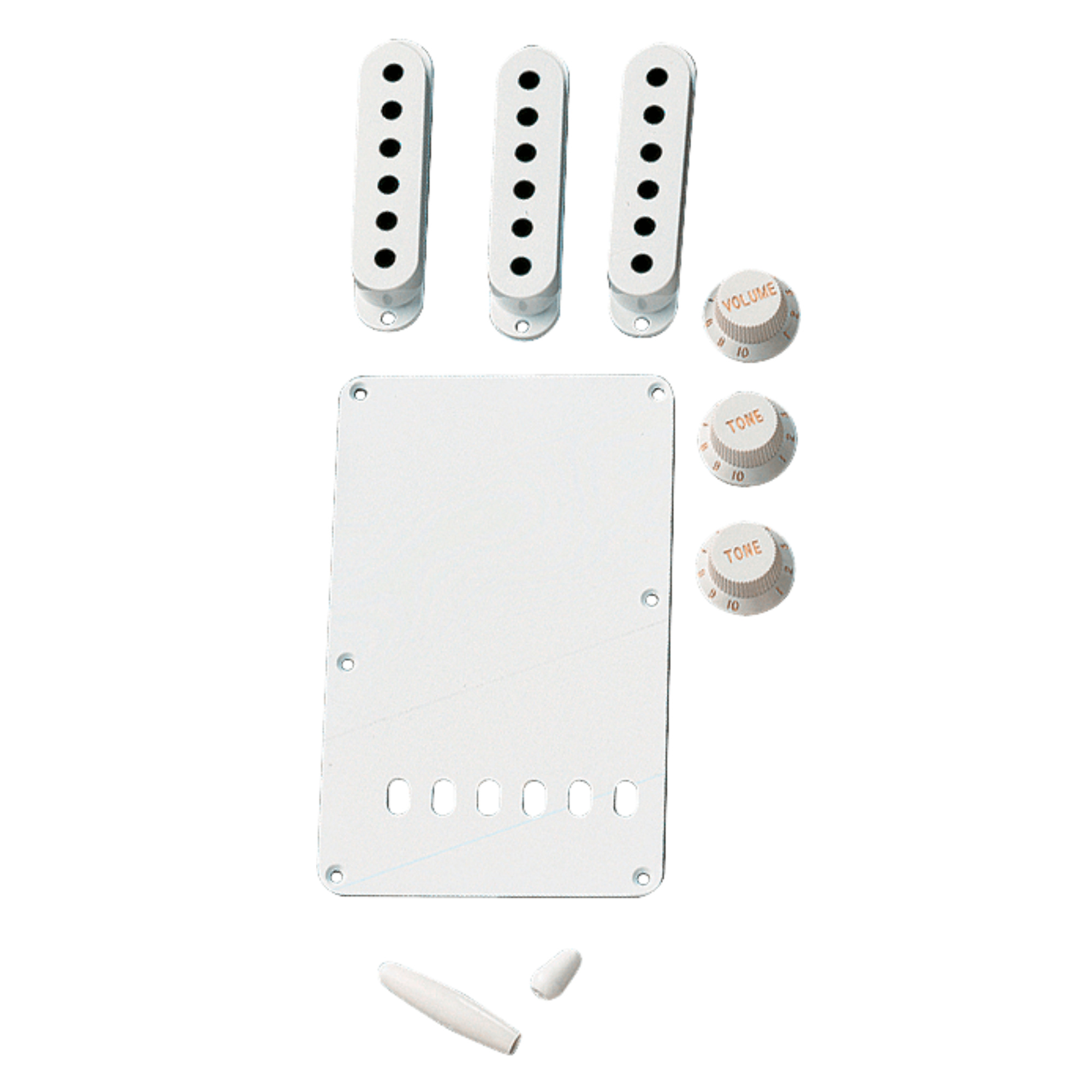 Fender Stratocaster Accessory Kit Parchment Knobs Kits & Pick Up Covers Yedek Parça