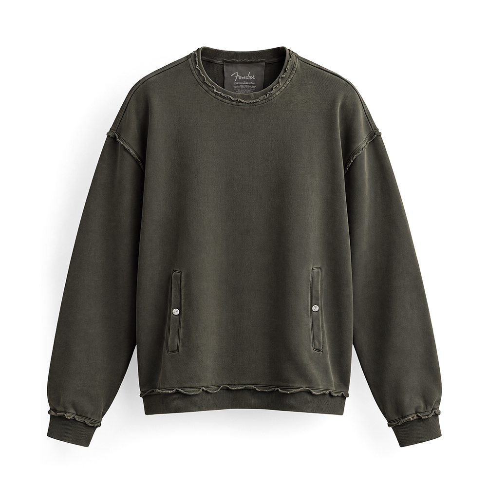 FENDER® Wash Raw Edge Mint Yeşili Sweetshirt
