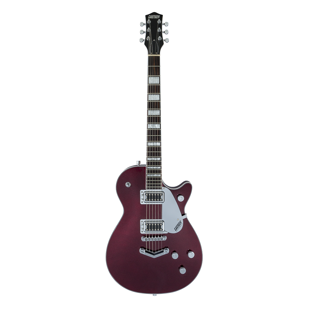 Gretsch G5220 Electromatic Jet Siyah Ceviz Klavye BroadTron Manyetikler V Stoptail Dark Cherry Metallic Elektro Gitar