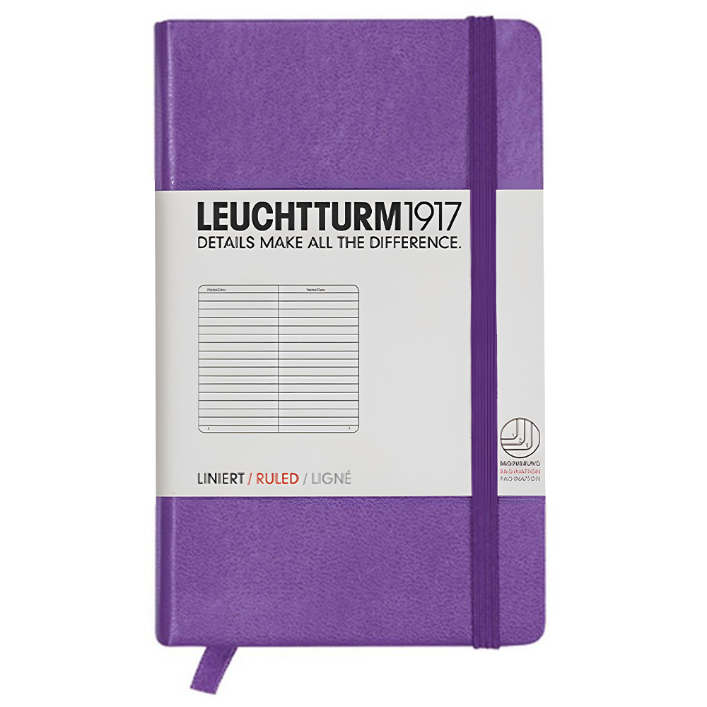 LEUCHTTURM Not Defteri Cep Boy (A6) Çizgili, Mor