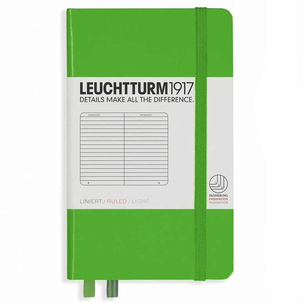 LEUCHTTURM Not Defteri Cep Boy (A6) Çizgili, Lime Yeşil
