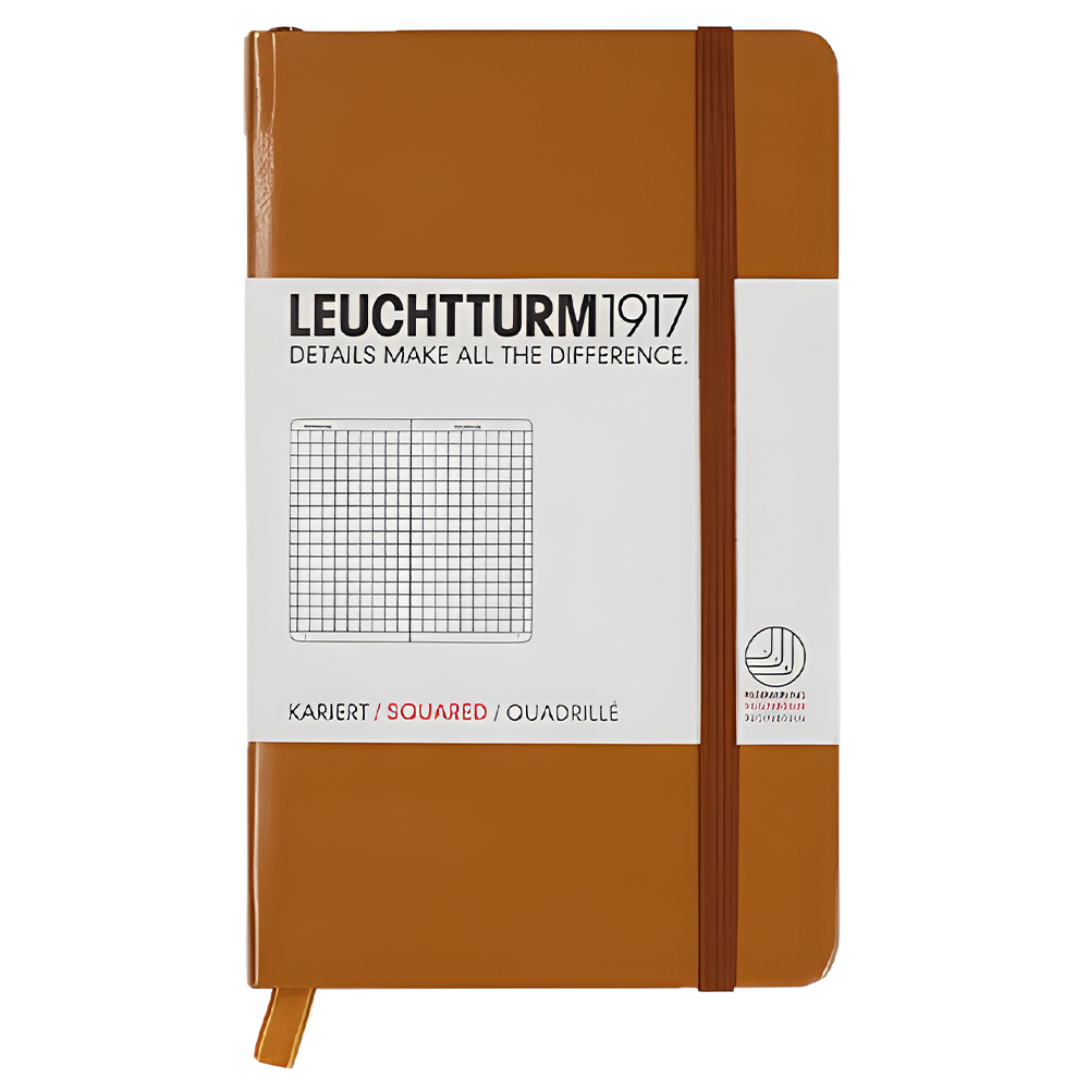 LEUCHTTURM Not Defteri Cep Boy (A6) Kareli, Karamel