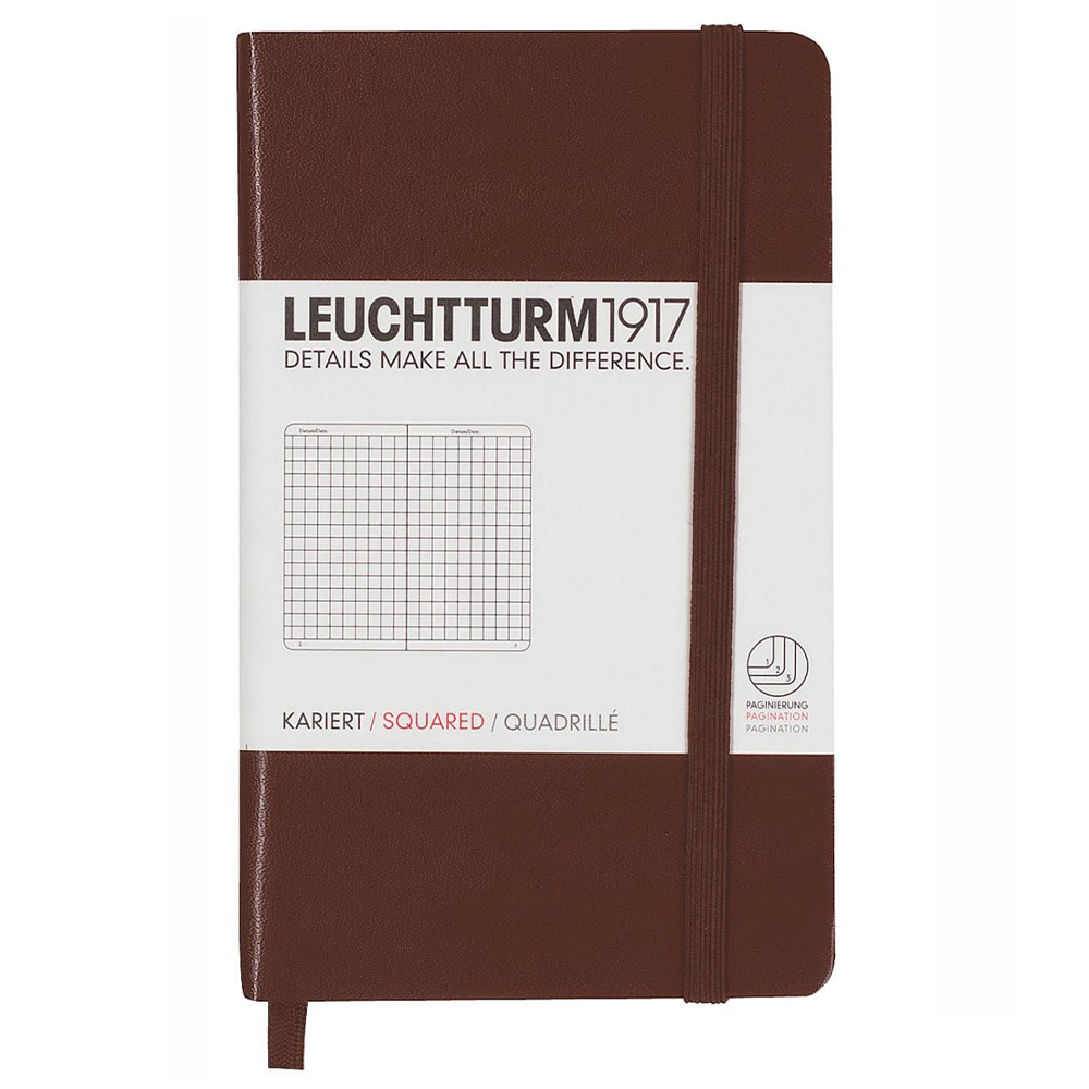 LEUCHTTURM Not Defteri Cep Boy (A6) Kareli, Çikolata Kahve