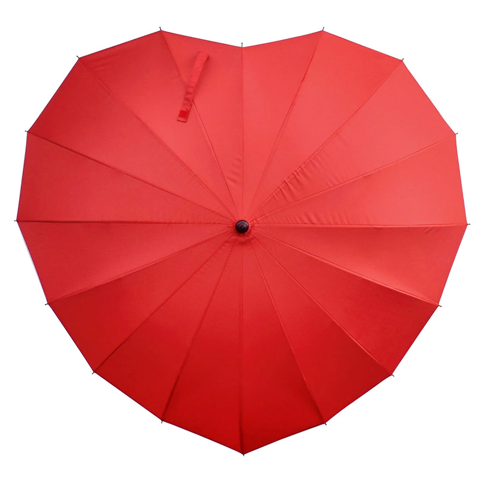 LEGAMI Şemsiye Kalp Şekilli Kırmızı