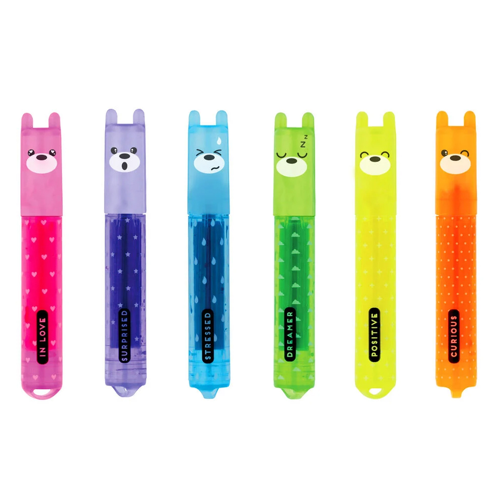 LEGAMI Mini Ayıcık Fosforlu Kalem (6'lı Set)