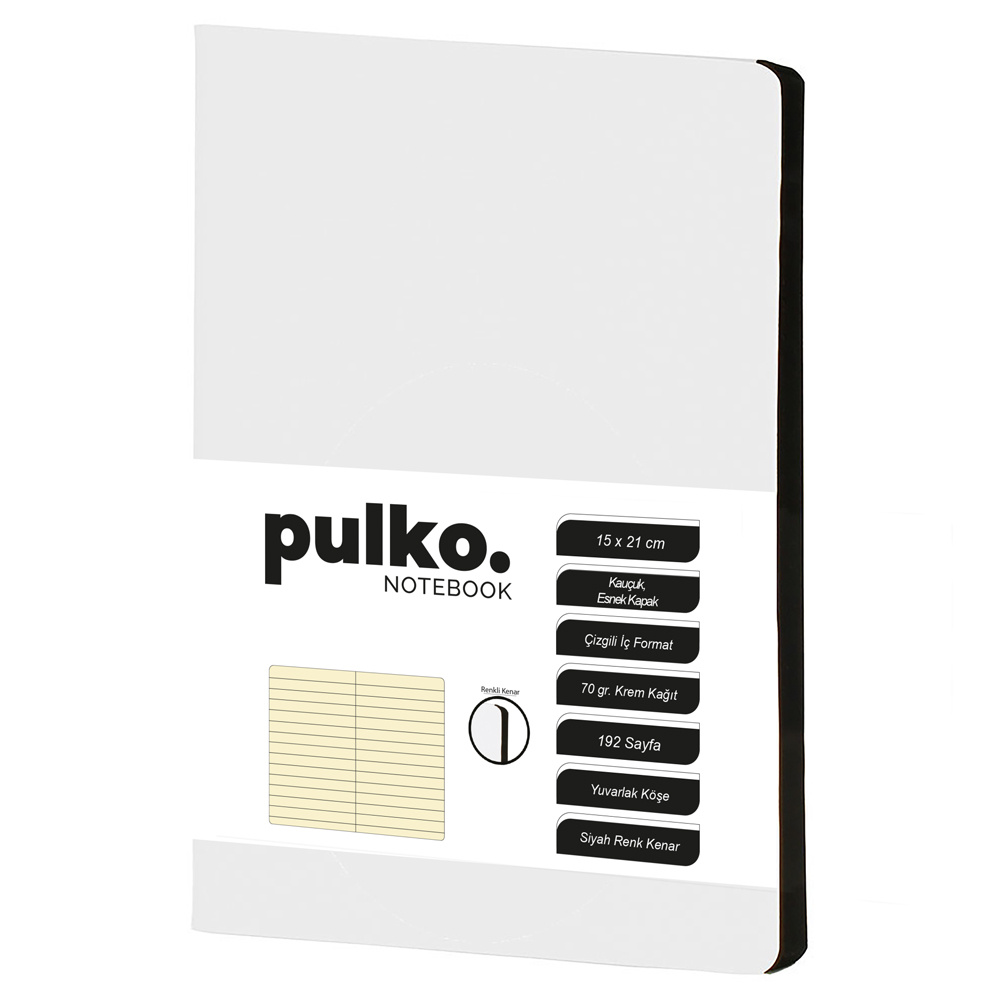 PULKO Notebook Not Defteri, 15x21 cm Çizgili, Beyaz