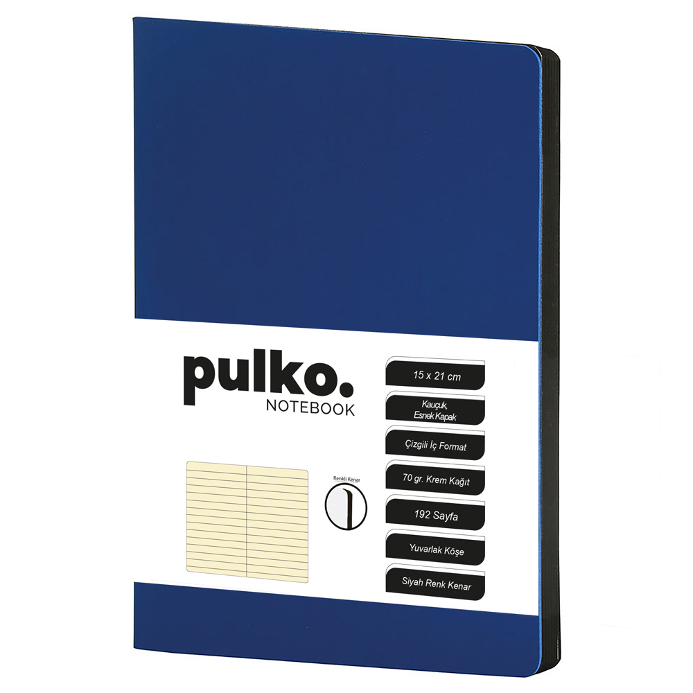 PULKO Notebook Not Defteri, 15x21 cm Çizgili, Lacivert