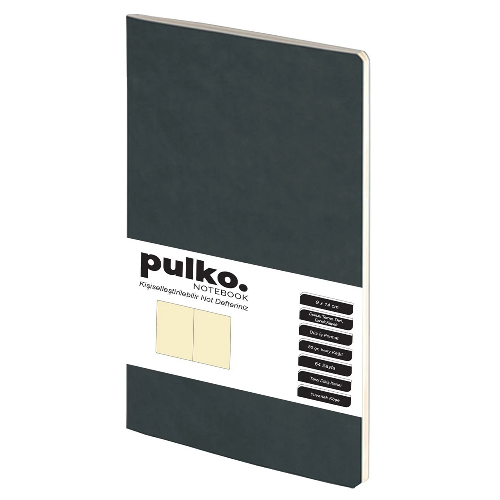 PULKO Notebook Not Defteri, (9x14cm) Siyah
