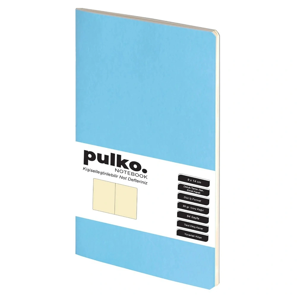 PULKO Notebook Not Defteri, (9x14cm) Turkuaz