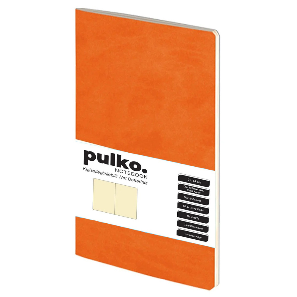 PULKO Notebook Not Defteri, (9x14cm) Turuncu