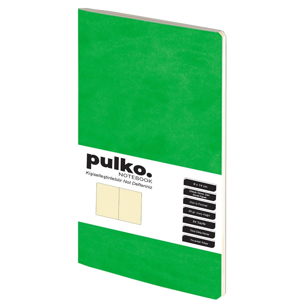 PULKO Notebook Not Defteri, (9x14cm) Yeşil