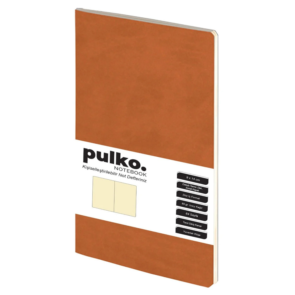 PULKO Notebook Not Defteri, (9x14cm) Taba