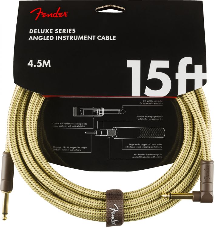 Fender Deluxe Düz/L Uç 4.5 Metre Tweed Enstrüman Kablo