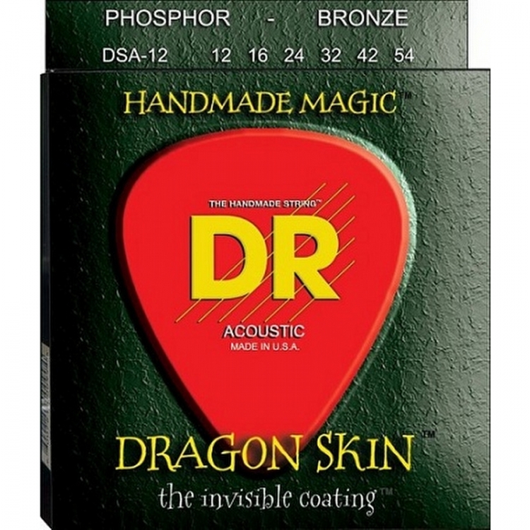 DR DSA12 DRAGON SKIN 12-54 Medium Akustik Gitar Teli