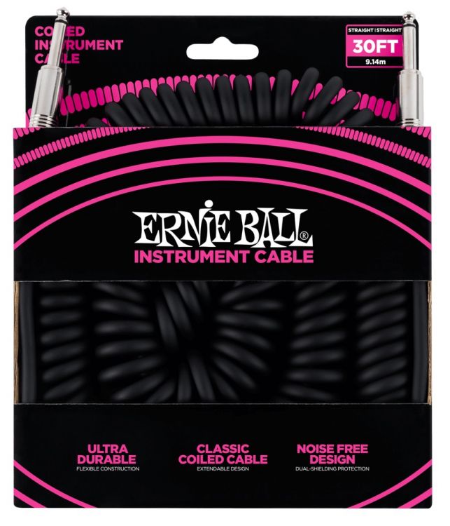 ERNIE BALL P06044 Coil Düz/Düz Siyah 9m Kablo