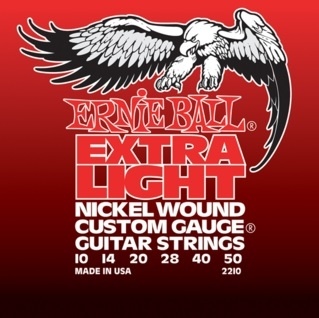 ERNIEBALL P02210 CUSTOM GAUGE NICKEL EXTRA-LIGHT W
