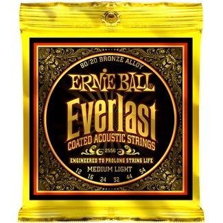 Ernie Ball P02556 Everlast Coated 80/20 Bronze Medium Light 0.12 - 0.54 Aksutik Gitar Teli