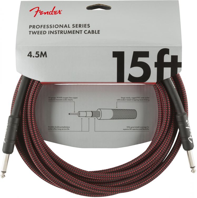 Fender Professional 4.5 Metre Kırmızı Tweed Enstrüman Kablo