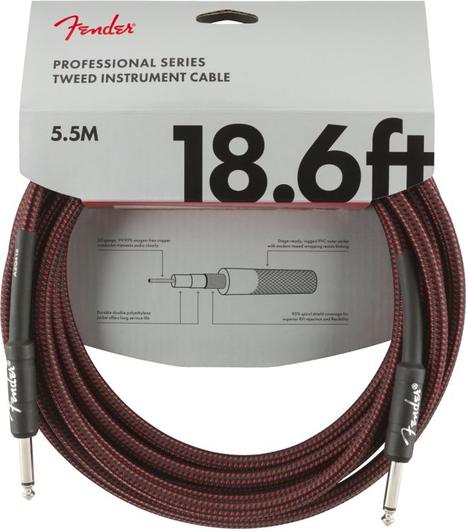 Fender Professional 5.5 Metre Kırmızı Tweed Enstrüman Kablo