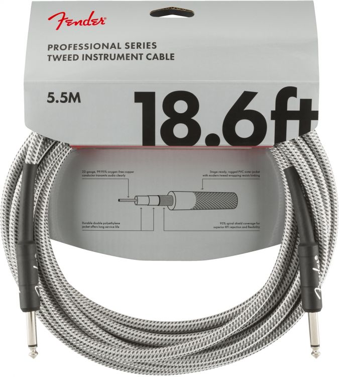 Fender Professional 5.5 Metre Beyaz Tweed Enstrüman Kablo