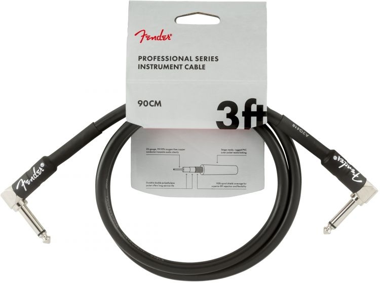 Fender Professional L/L Uç 90 cm Siyah Pedal Ara Kablosu