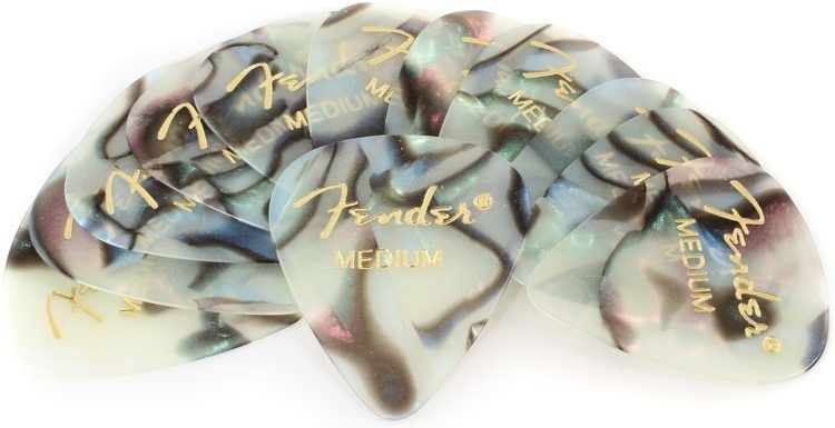 Fender 351 Shape Premium Picks Medium 12 Pack Abalone Picks Pena