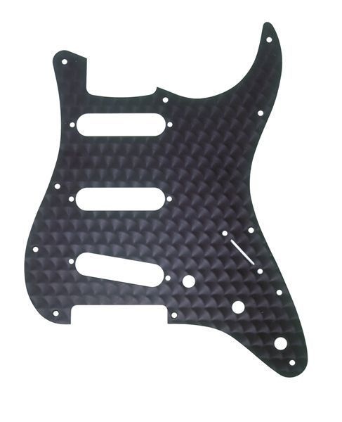 Fender 11 Delik S S S Konfigürasyon Engine Turned Black Strat Pickguard Yedek Parça
