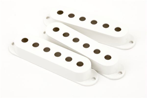 Fender Pickup Cover Stratocaster White Plastic Set of 3 Knobs Kits & Pick Up Covers Yedek Parça