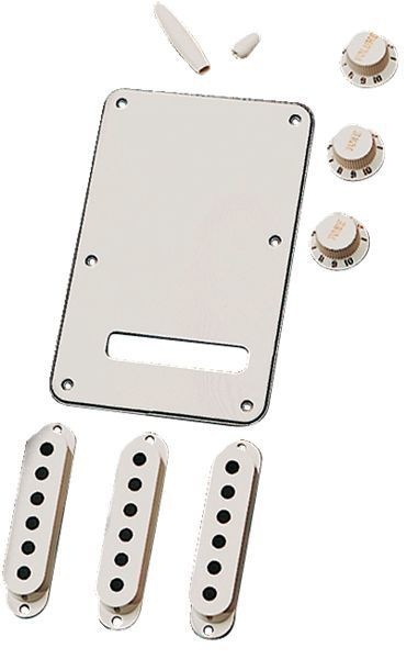 Fender Stratocaster Accessory Kit Parchment Knobs Kits & Pick Up Covers Yedek Parça