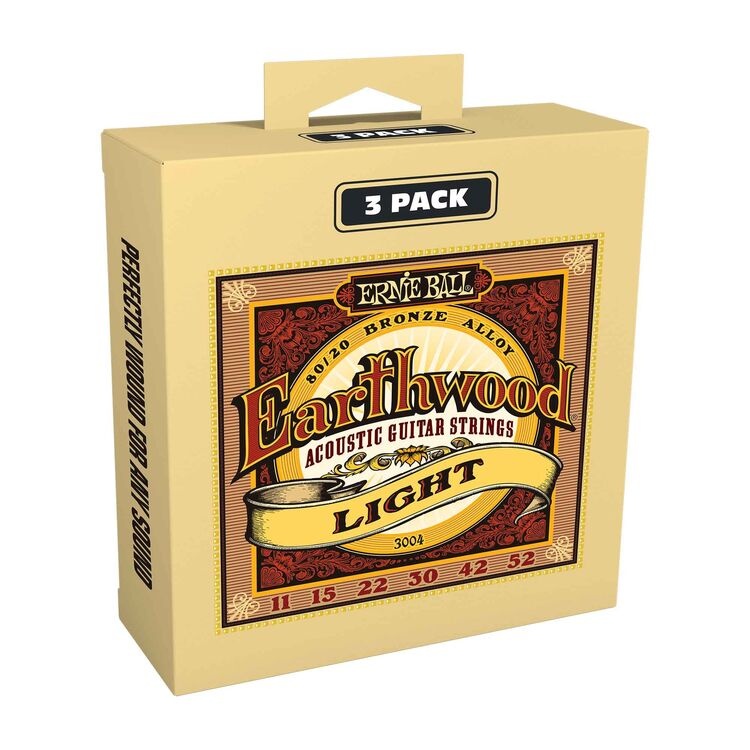 Ernie Ball P03004 11-52 Earthwood  Light 8020 Brnz Akustik Tel Seti 3lü Paket