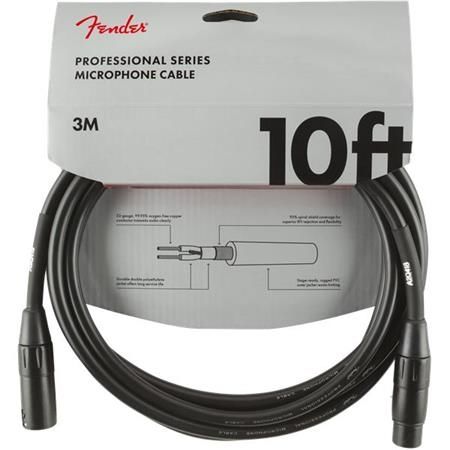 Fender Professional Microphone Cable 10 Black Kablo