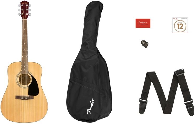 Fender FA-115 Dreadnought Pack Ceviz Klavye V2 Natural Akustik Gitar Paketi