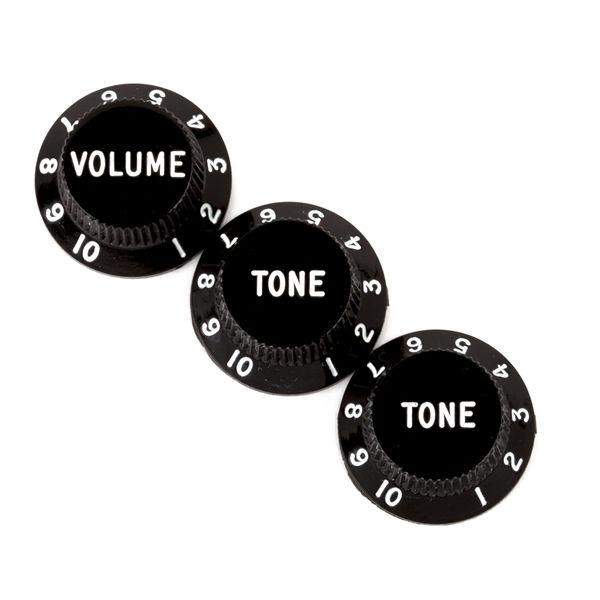 Fender Stratocaster Siyah Volume Tone Tone 3 Kontrol Düğmesi