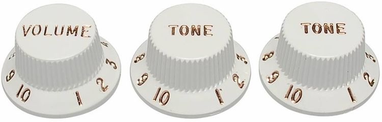 Fender Stratocaster Parchment (Volume -Tone - Tone) 3'lü Set Kontrol Düğmesi