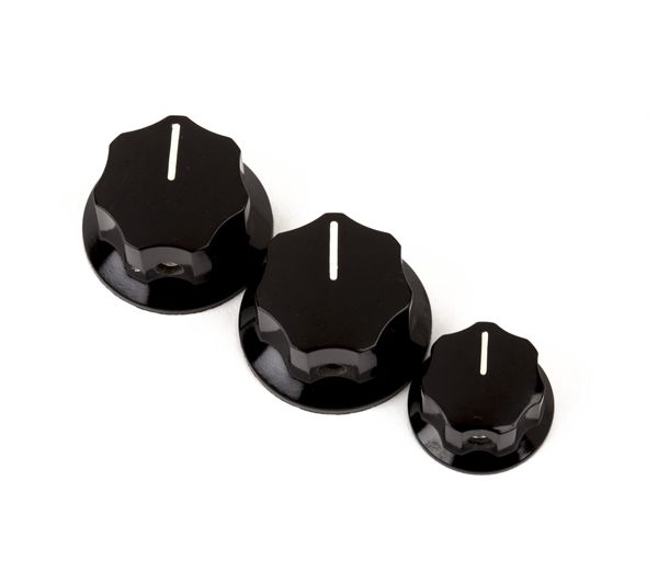 Fender Knobs Most Jazz Bass Models Black Set of 3 Knobs Kits & Pick Up Covers