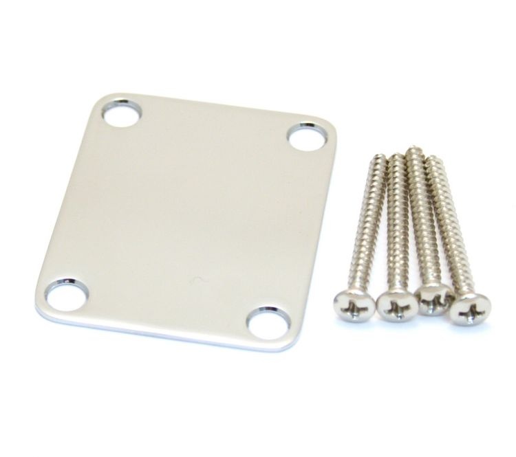Fender Neck Plate 4 Bolt American Vintage/Mexico Guitars/Basses No Logo Chrome