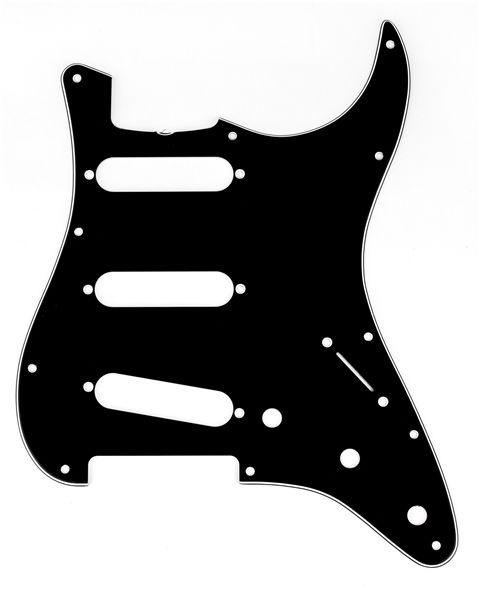 Fender  S/S/S with Truss Rod Notch 11-Delik Vintage Mount Black 3-Ply Strat Pickguard