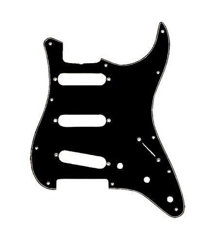 Fender Pickguard Strat 11 Hole S/S/S Configuration 3-Ply B/W/B