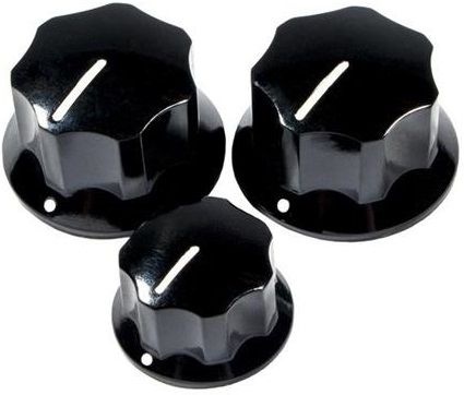 Fender Pure Vintage '60s Jazz Bass Knobs Black Set of 3 Knobs Kits & Pick Up Covers