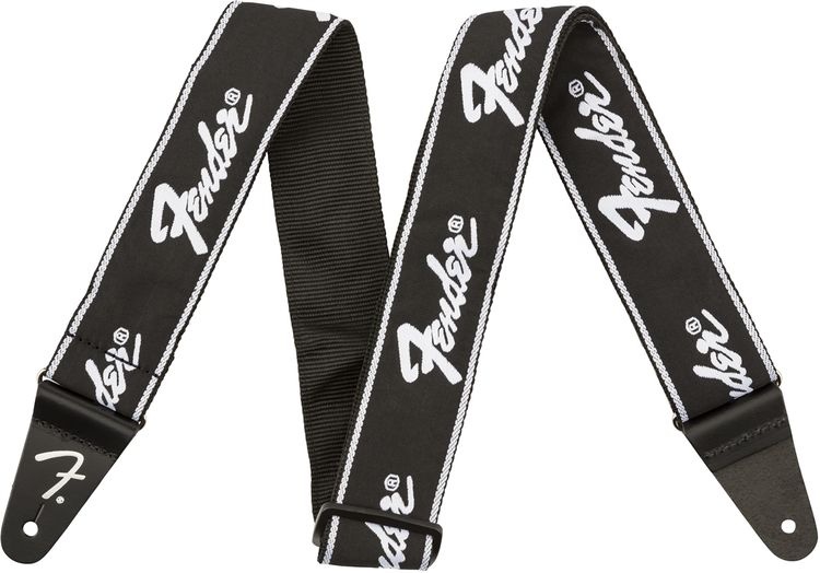 Fender Running Logo Strap Black Askı