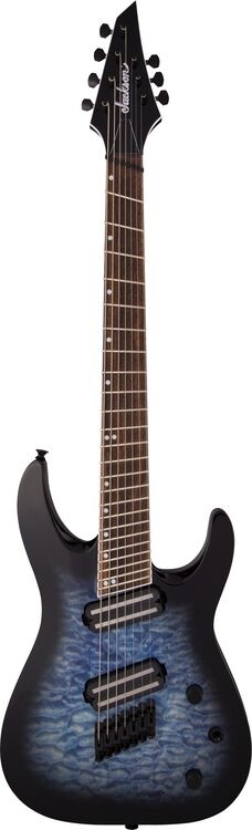 Jackson X Series Soloist Arch Top SLATX7Q MS Laurel Klavye Multi-Scale Transparent Blue Burst Elektro Gitar