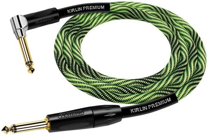 KIRLIN IWB-202BFGL Düz/L Uç 3 Metre Yeşil Enstürman Kablosu
