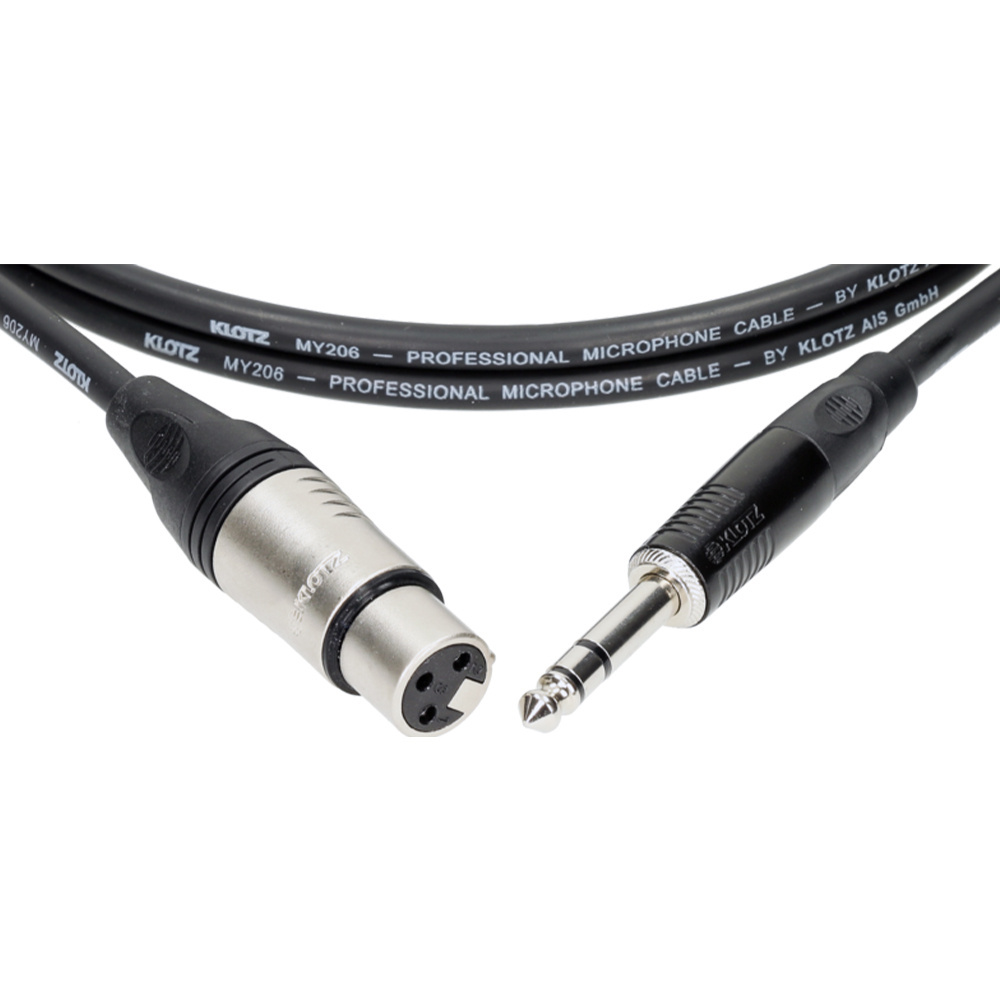 Klotz M1 MY206 TRS x Female XLR Klotz Uçlu Siyah 3mt Balanslı