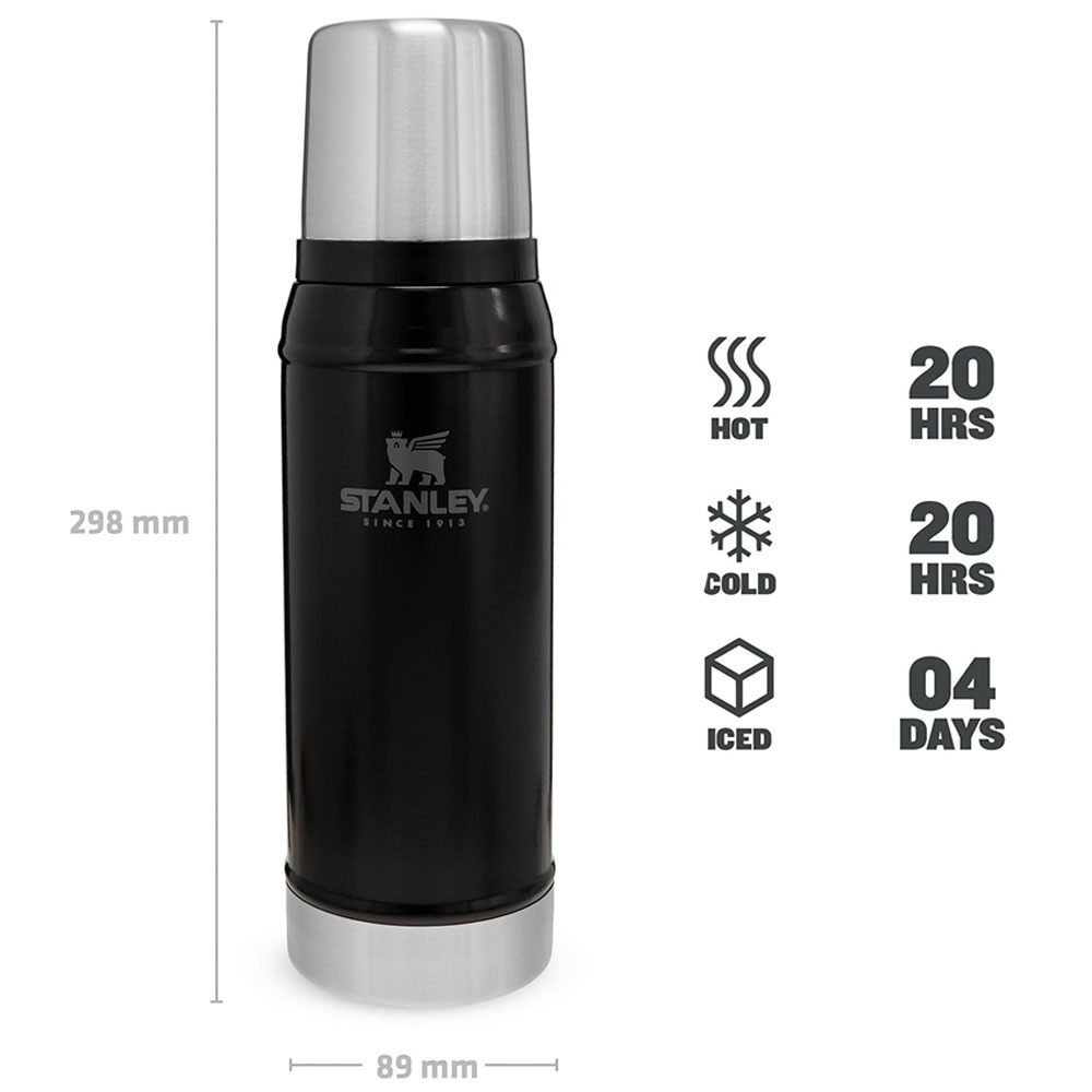 STANLEY 0.75 L Classic Legendary Bottle Matte Black - Siyah Matara